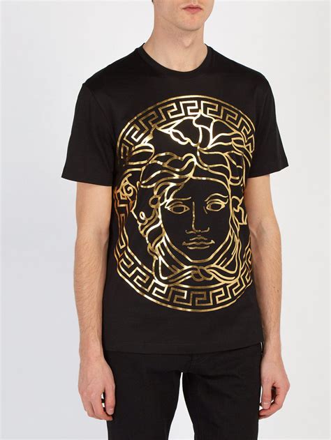 versace black t shirt mens|versace shirt black and gold.